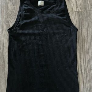 Athleta Black Ribbed Tank Top
